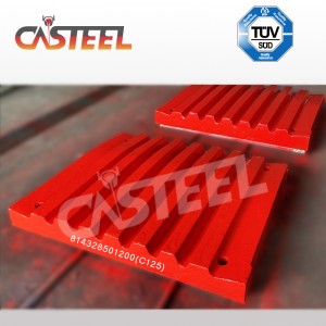 LOKOMO C125B Páirteanna crusher jaw, jaw pláta seasta, jaw sochorraithe